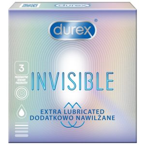 Durex Invisible Extra Lubricated vékony óvszer, extra síkosítással (3 db)