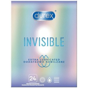 Durex Invisible Extra Lubricated vékony óvszer, extra síkosítással (24 db) Durex Invisible Extra Lubricated vékony óvszer, extra síkosítással (24 db)