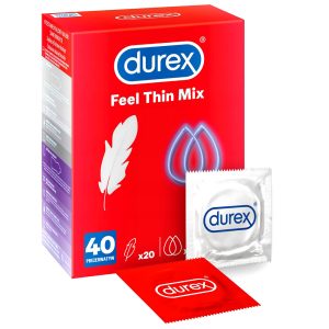 Durex Feel Thin Mix 2x20 db vékonyfalú óvszer, eltérő tulajdonságokkal