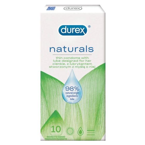 Durex Naturals vékony, nagyobb méretű óvszer (10 db )