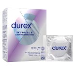   Durex Invisible Extra Lubricated vékony óvszer, extra síkosítással (20 db)