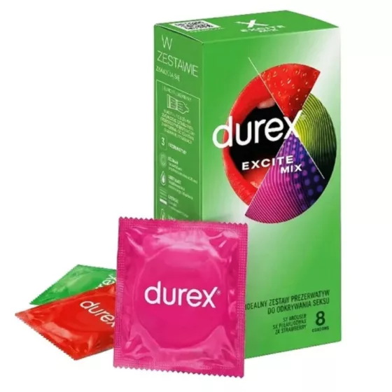Durex – Excite Mix óvszerválogatás 3-féle óvszerből (8 db)