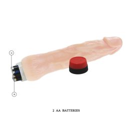   Realisztikus vibrátor, alul klitoriszdombbal (világos bőrszín)