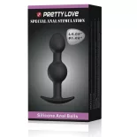   Pretty Love – dupla gömbös anál dildó szilikonból, belső golyókkal (M méret)