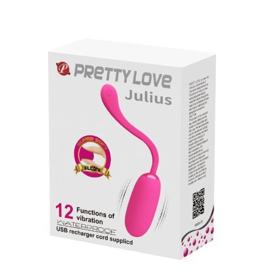 Pretty Love Julius akkumulátoros, puha vibrációs tojás (rózsaszín)