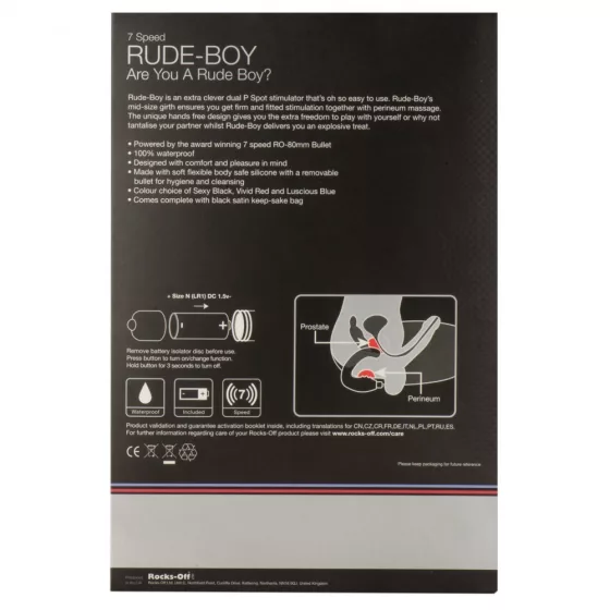 Rocks-Off Rude Boy prosztatadildó és perineum vibrátor (fekete)