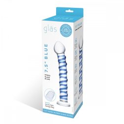 GLÄS Blue Spiral üvegdildó spirál mintával