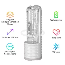   Lovense Max 2 okos maszturbátor, vibrációs és szorító funkcióval (fehér) (APP-os)