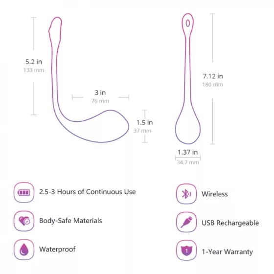 Lovense Lush 2 - okos vibrációs tojás (APP-os)