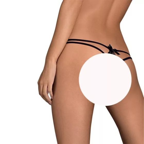 Obsessive Intensa dupla pántos tanga (fekete)