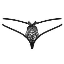 Obsessive Intensa dupla pántos tanga (fekete)