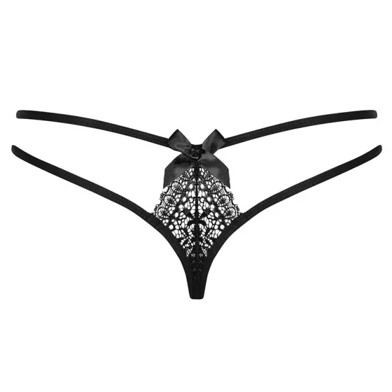 Obsessive Intensa dupla pántos tanga (fekete)