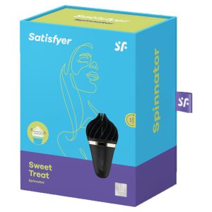 Satisfyer Lay-On Sweet Treat forgófejes csiklóizgató (fekete)