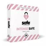   Safe - Intense Safe - pöttyözött és bordázott felületű óvszer (36 db)