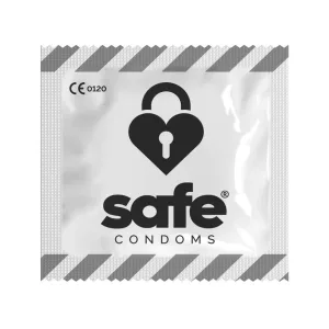Safe - Intense Safe - pöttyözött és bordázott felületű óvszer (1 db)