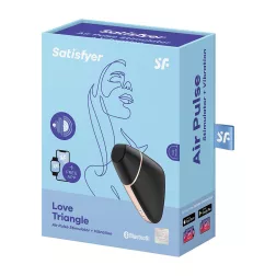   Satisfyer Love Triangle léghullámos csiklóizgató, vibrációval (fekete) (APP-OS).