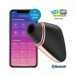   Satisfyer Love Triangle léghullámos csiklóizgató, vibrációval (fekete) (APP-OS).