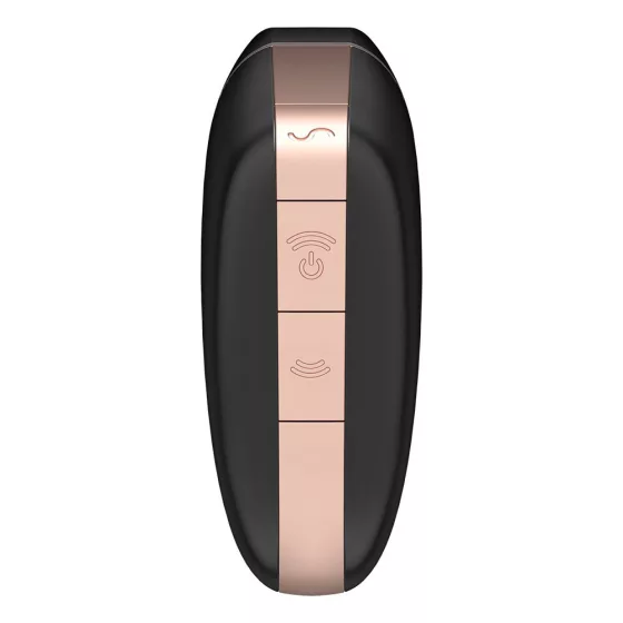 Satisfyer Love Triangle léghullámos csiklóizgató, vibrációval (fekete) (APP-OS).