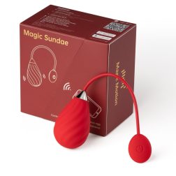   Magic Motion Sundae vibrációs tojás, vagy inkább eper (APP-os) (piros)
