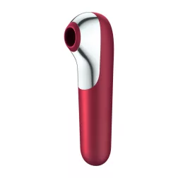   Satisfyer Dual Love vibrátor, légullámos csiklóizgatóval (piros) (APP-os)