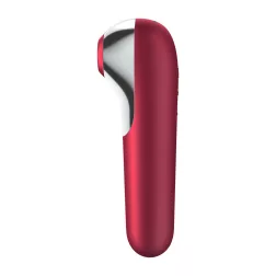   Satisfyer Dual Love vibrátor, légullámos csiklóizgatóval (piros) (APP-os)