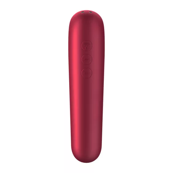 Satisfyer Dual Love vibrátor, légullámos csiklóizgatóval (piros) (APP-os)