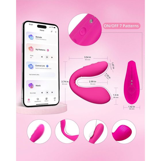 Lovense Dolce okos, 2 motoros G-pont és csiklóizgató vibrátor (pink) (APP-os)