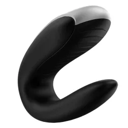   Satisfyer Double Fun párvibrátor, távirányítóval (fekete) (APP-os)