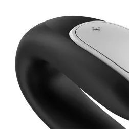   Satisfyer Double Fun párvibrátor, távirányítóval (fekete) (APP-os)