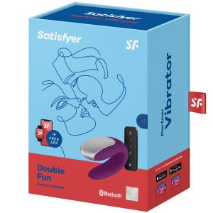 Satisfyer Double Fun párvibrátor, távirányítóval (lila) (APP-os)