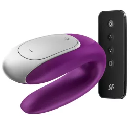  Satisfyer Double Fun párvibrátor, távirányítóval (lila) (APP-os)