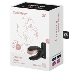   Satisfyer Luxury Double Love párvibrátor, távirányítóval (fekete) (APP-os)