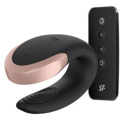   Satisfyer Luxury Double Love párvibrátor, távirányítóval (fekete) (APP-os)