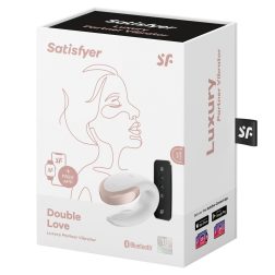   Satisfyer Luxury Double Love párvibrátor, távirányítóval (fehér) (APP-os)