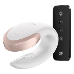   Satisfyer Luxury Double Love párvibrátor, távirányítóval (fehér) (APP-os)