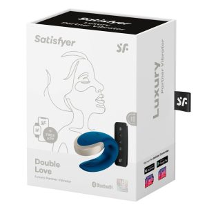 Satisfyer Luxury Double Love párvibrátor, távirányítóval (kék) (APP-os)