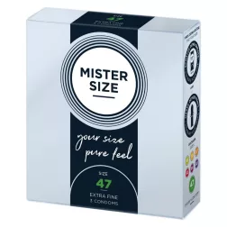   Mister Size – 47 - 3 db egyedi méretű, extra vékony óvszer (47 mm)