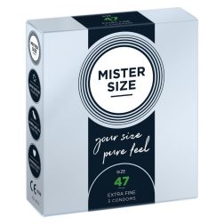   Mister Size 47. - 3 db egyedi méretű, extra vékony óvszer (47 mm)