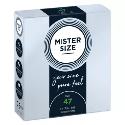   Mister Size – 47 - 3 db egyedi méretű, extra vékony óvszer (47 mm)