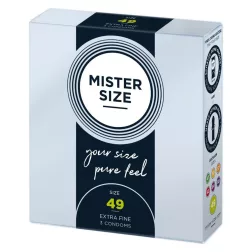   Mister Size – 49 - 3 db egyedi méretű, extra vékony óvszer (49 mm)