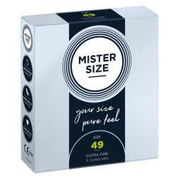   Mister Size 49. - 3 db egyedi méretű, extra vékony óvszer (49 mm)
