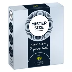   Mister Size – 49 - 3 db egyedi méretű, extra vékony óvszer (49 mm)