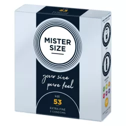   Mister Size – 53 - 3 db egyedi méretű, extra vékony óvszer (53 mm)