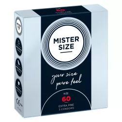   Mister Size – 60 - 3 db egyedi méretű, extra vékony óvszer (60 mm)
