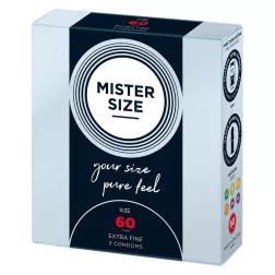   Mister Size – 60 - 3 db egyedi méretű, extra vékony óvszer (60 mm)
