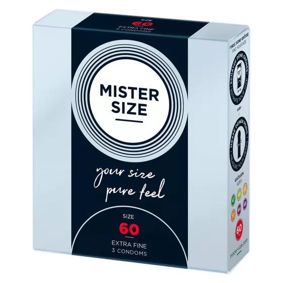 Mister Size – 60 - 3 db egyedi méretű, extra vékony óvszer (60 mm)