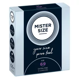   Mister Size – 69 - 3 db egyedi méretű, extra vékony óvszer (69 mm)