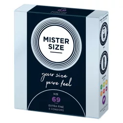   Mister Size – 69 - 3 db egyedi méretű, extra vékony óvszer (69 mm)