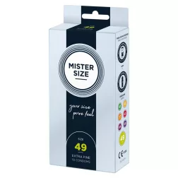   Mister Size – 49 - 10 db egyedi méretű, extra vékony óvszer (49 mm)