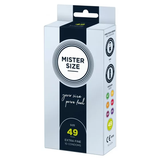 Mister Size – 49 - 10 db egyedi méretű, extra vékony óvszer (49 mm)